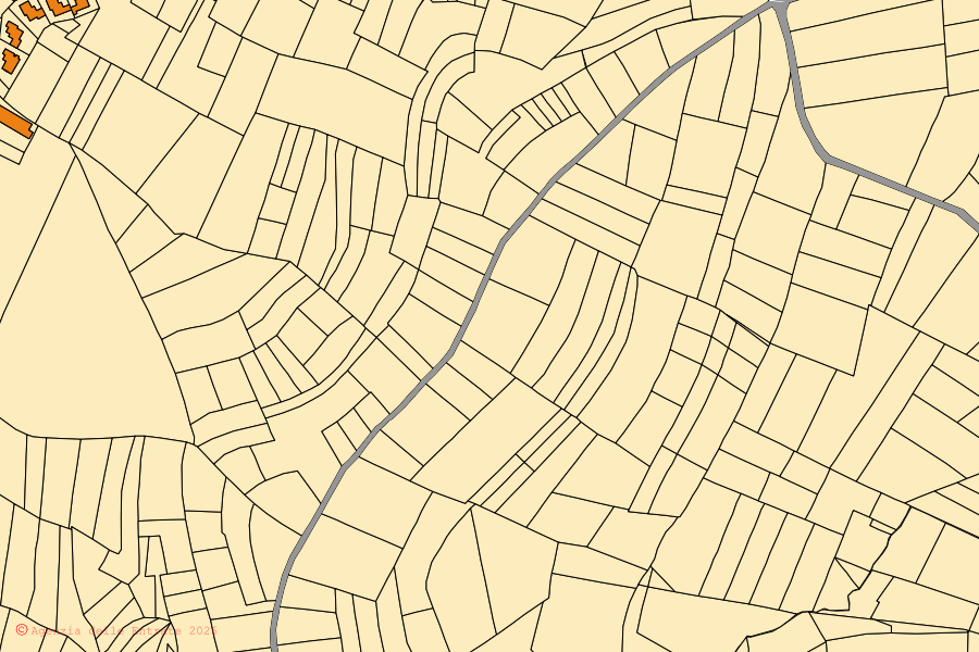 Mappa catastale del centro di Castellinaldo d'Alba: particelle e fabbricati, cartografia Agenzia delle Entrate
