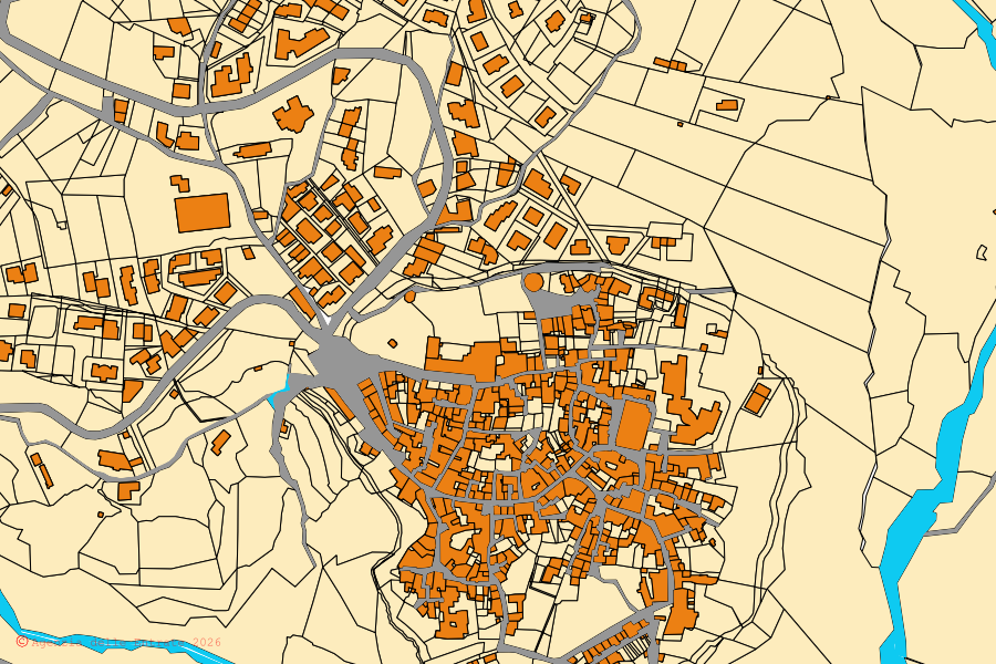Mappa catastale del centro di Castello del Matese: particelle e fabbricati, cartografia Agenzia delle Entrate