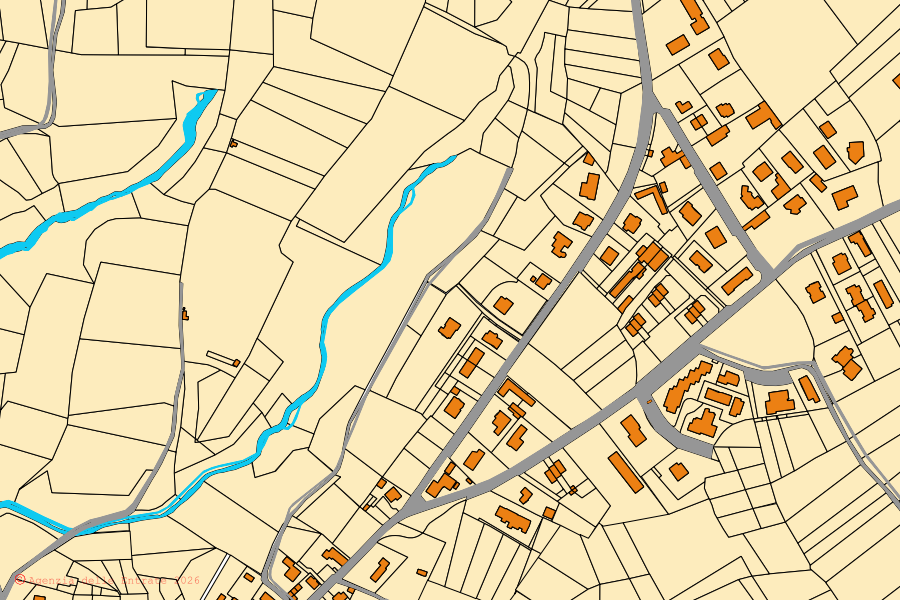 Mappa catastale del centro di Castelnuovo Bozzente: particelle e fabbricati, cartografia Agenzia delle Entrate