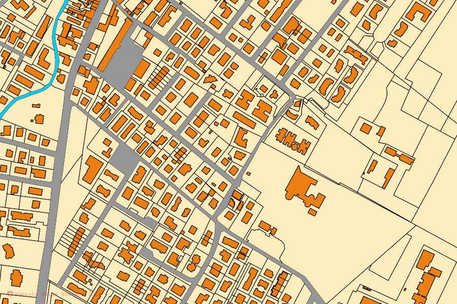 Mappa catastale del centro di Castelnuovo Rangone: particelle e fabbricati, cartografia Agenzia delle Entrate
