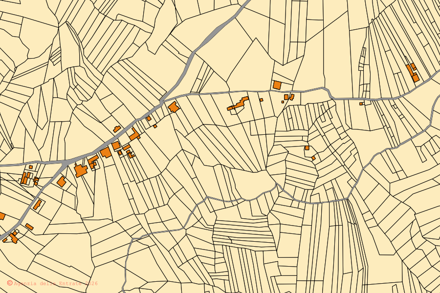 Mappa catastale del centro di Castelpoto: particelle e fabbricati, cartografia Agenzia delle Entrate