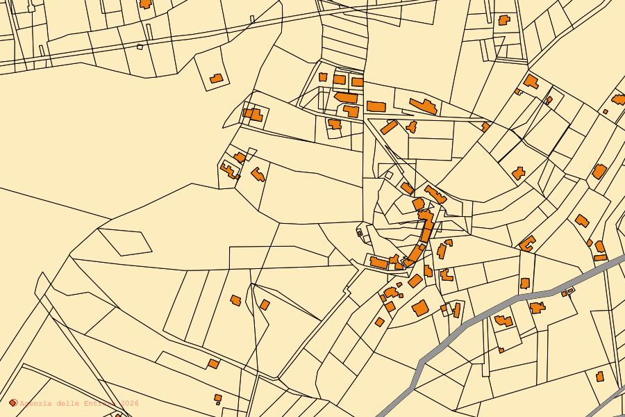 Mappa catastale del centro di Castelsardo: particelle e fabbricati, cartografia Agenzia delle Entrate