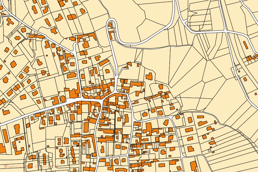 Mappa catastale del centro di Castelseprio: particelle e fabbricati, cartografia Agenzia delle Entrate