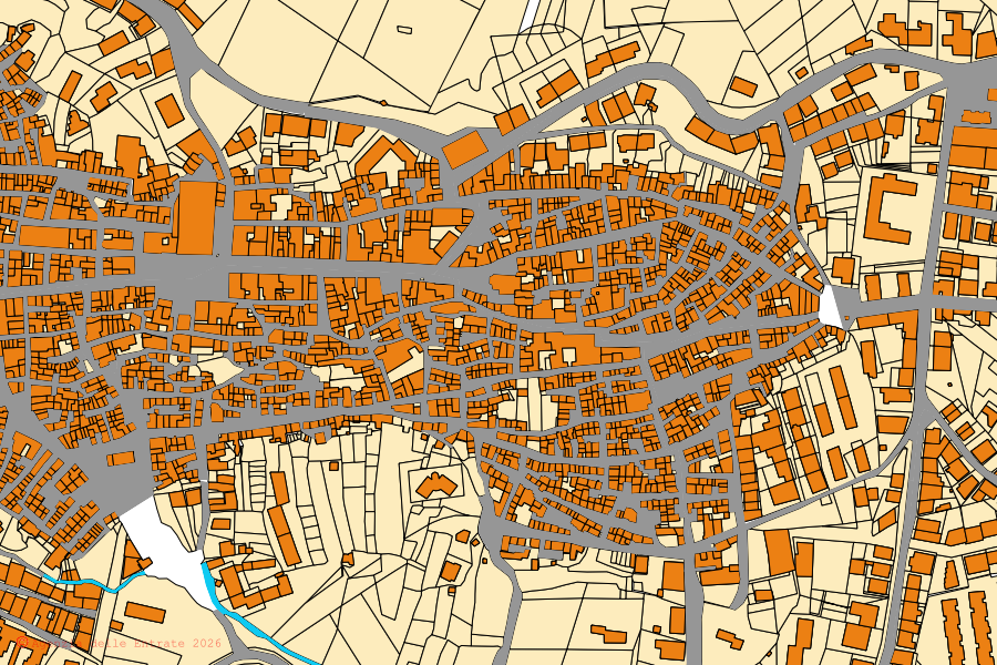 Mappa catastale del centro di Casteltermini: particelle e fabbricati, cartografia Agenzia delle Entrate