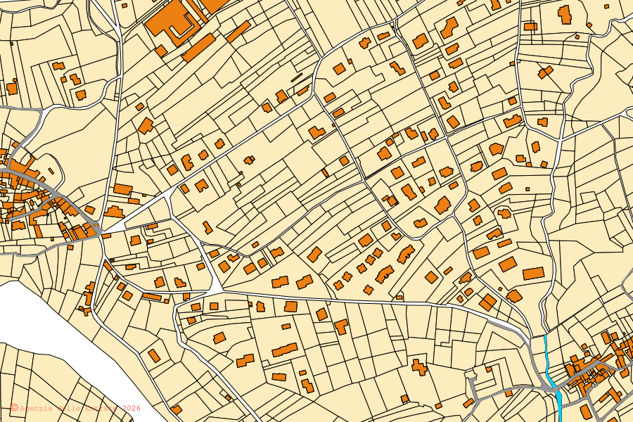 Mappa catastale del centro di Castelveccana: particelle e fabbricati, cartografia Agenzia delle Entrate