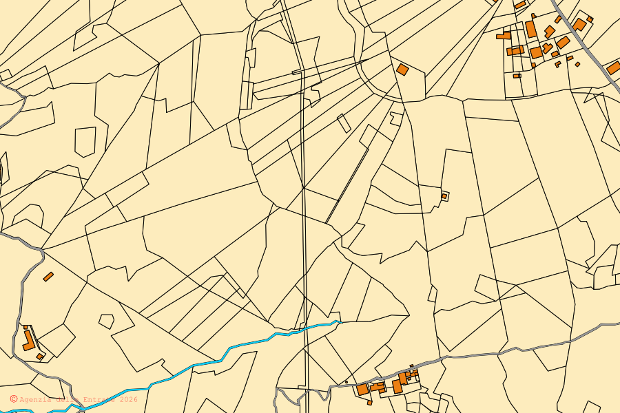 Mappa catastale del centro di Castiglione Cosentino: particelle e fabbricati, cartografia Agenzia delle Entrate