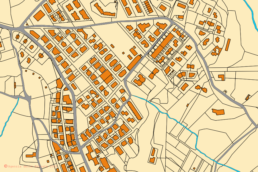Mappa catastale del centro di Castiglione in Teverina: particelle e fabbricati, cartografia Agenzia delle Entrate