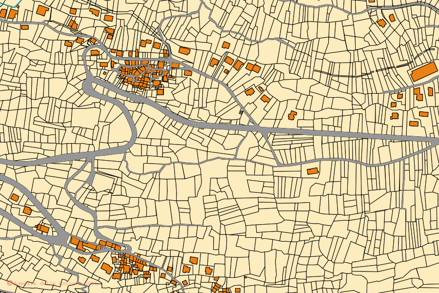 Mappa catastale del centro di Castione Andevenno: particelle e fabbricati, cartografia Agenzia delle Entrate