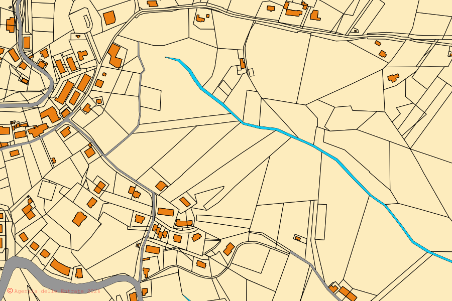 Mappa catastale del centro di Castorano: particelle e fabbricati, cartografia Agenzia delle Entrate