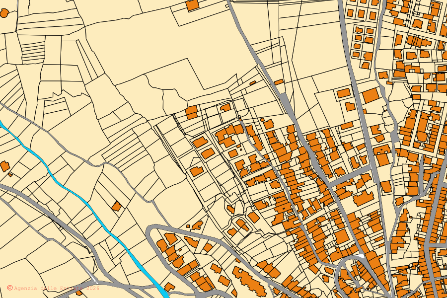 Mappa catastale del centro di Castro: particelle e fabbricati, cartografia Agenzia delle Entrate