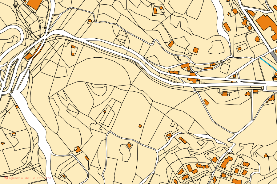 Mappa catastale del centro di Castro: particelle e fabbricati, cartografia Agenzia delle Entrate