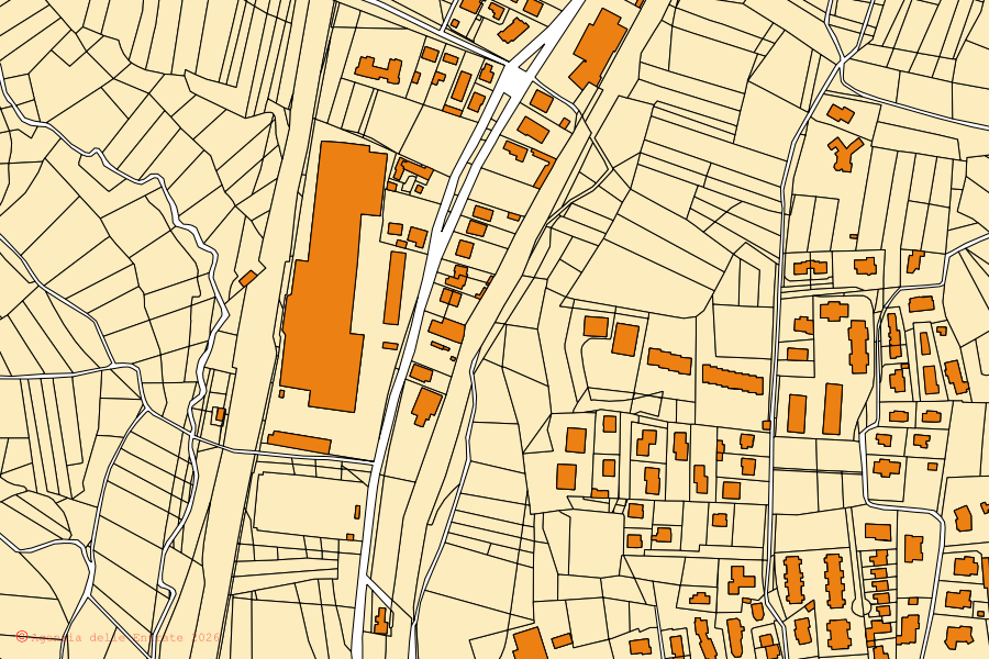 Mappa catastale del centro di Castronno: particelle e fabbricati, cartografia Agenzia delle Entrate