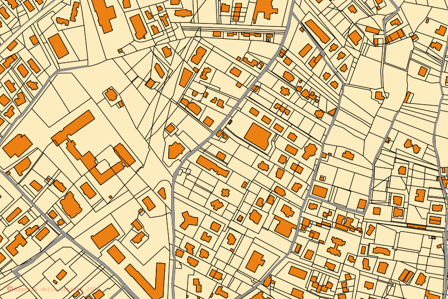 Mappa catastale del centro di Castrovillari: particelle e fabbricati, cartografia Agenzia delle Entrate