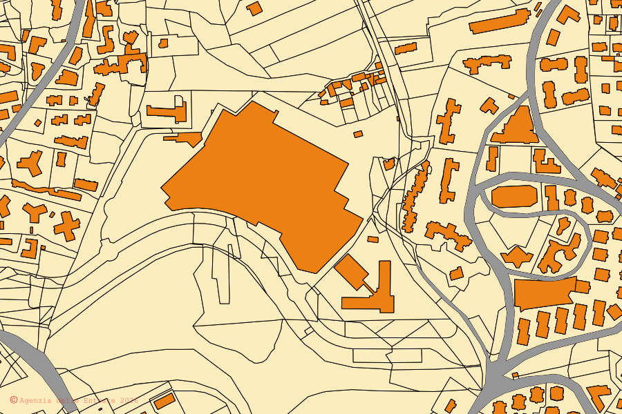 Mappa catastale del centro di Catania: particelle e fabbricati, cartografia Agenzia delle Entrate