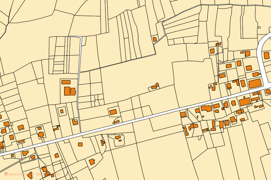Mappa catastale del centro di Catignano: particelle e fabbricati, cartografia Agenzia delle Entrate
