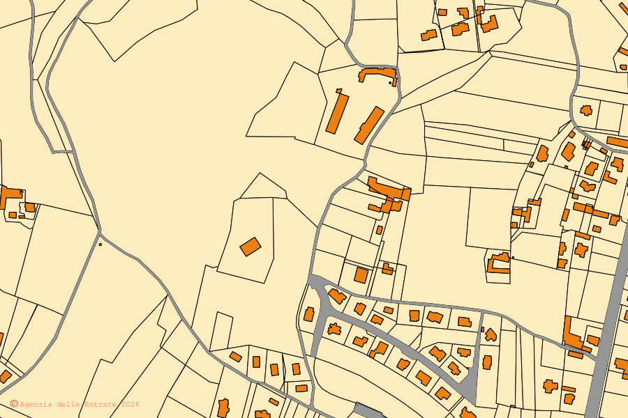 Mappa catastale del centro di Cavaglià: particelle e fabbricati, cartografia Agenzia delle Entrate