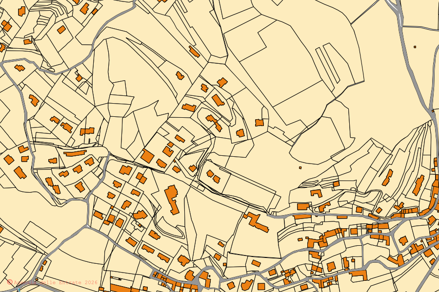 Mappa catastale del centro di Cavaion Veronese: particelle e fabbricati, cartografia Agenzia delle Entrate