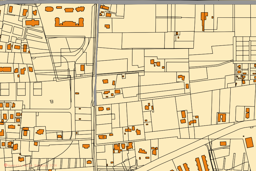Mappa catastale del centro di Cavallino-Treporti: particelle e fabbricati, cartografia Agenzia delle Entrate