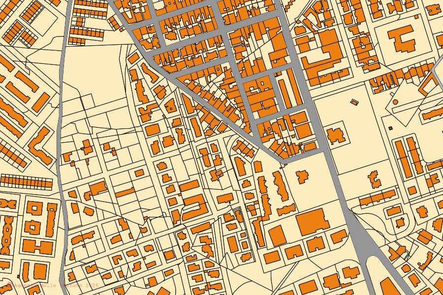 Mappa catastale del centro di Cavallino: particelle e fabbricati, cartografia Agenzia delle Entrate