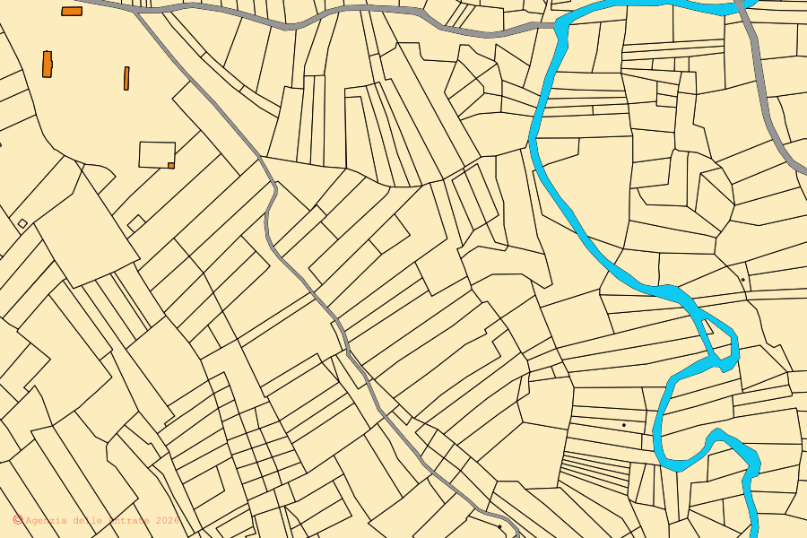 Mappa catastale del centro di Cavallirio: particelle e fabbricati, cartografia Agenzia delle Entrate