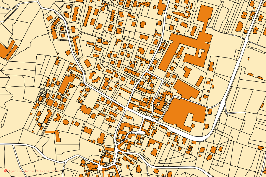 Mappa catastale del centro di Cavaria con Premezzo: particelle e fabbricati, cartografia Agenzia delle Entrate