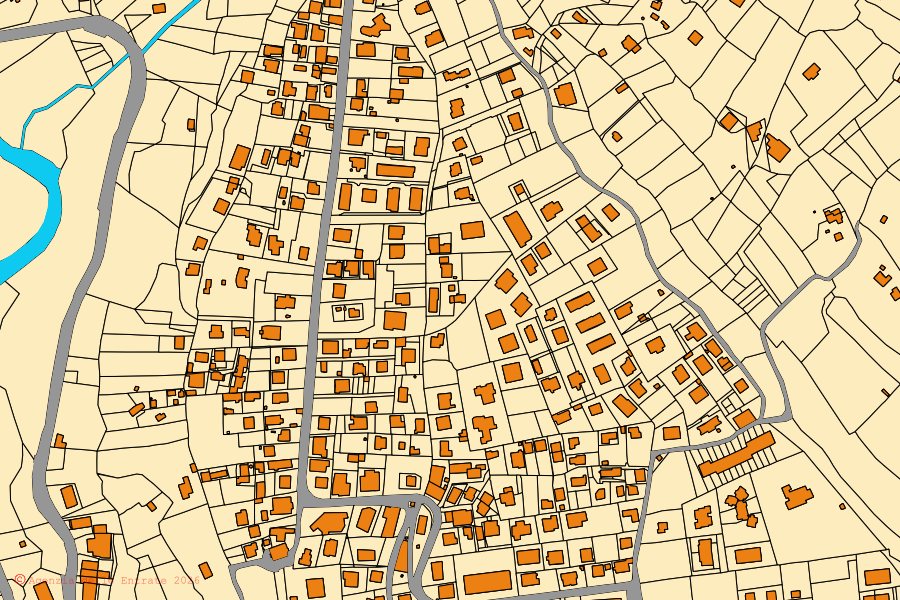 Mappa catastale del centro di Cave: particelle e fabbricati, cartografia Agenzia delle Entrate