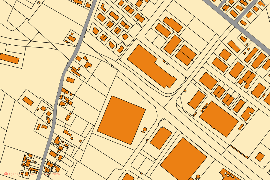 Mappa catastale del centro di Cavezzo: particelle e fabbricati, cartografia Agenzia delle Entrate