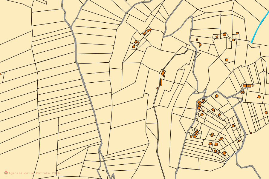 Mappa catastale del centro di Cedrasco: particelle e fabbricati, cartografia Agenzia delle Entrate