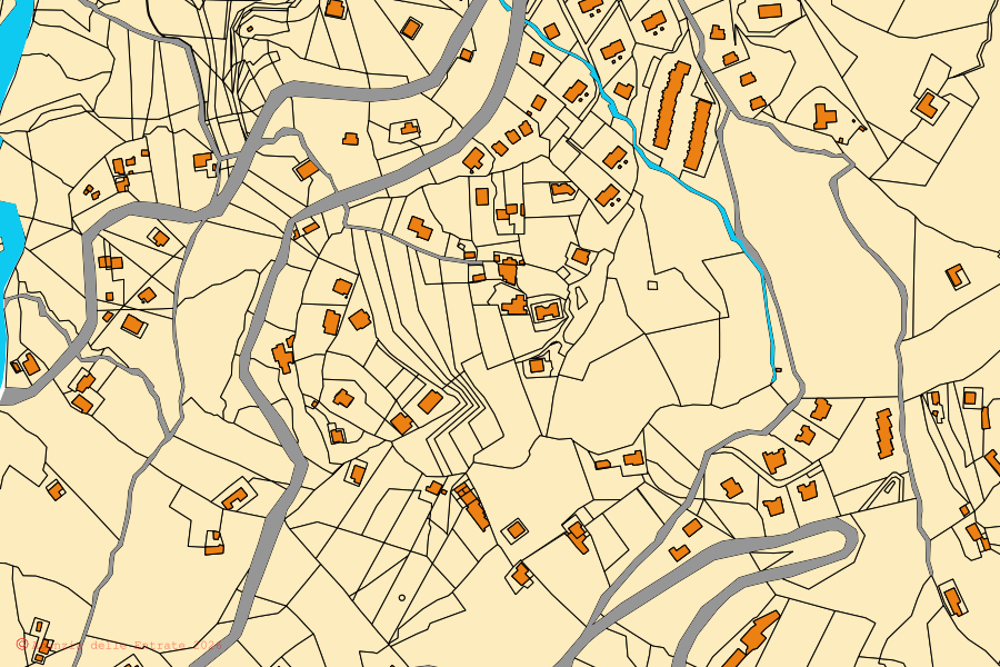 Mappa catastale del centro di Cefalù: particelle e fabbricati, cartografia Agenzia delle Entrate