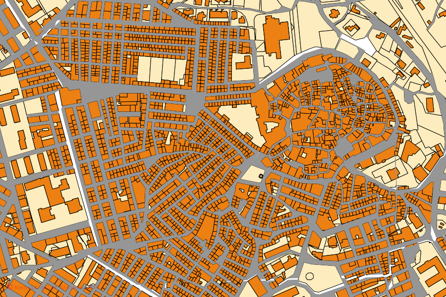 Mappa catastale del centro di Ceglie Messapica: particelle e fabbricati, cartografia Agenzia delle Entrate