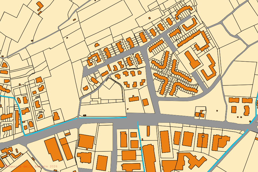 Mappa catastale del centro di Cellatica: particelle e fabbricati, cartografia Agenzia delle Entrate