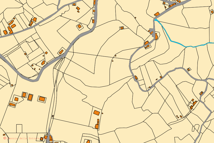 Mappa catastale del centro di Celleno: particelle e fabbricati, cartografia Agenzia delle Entrate