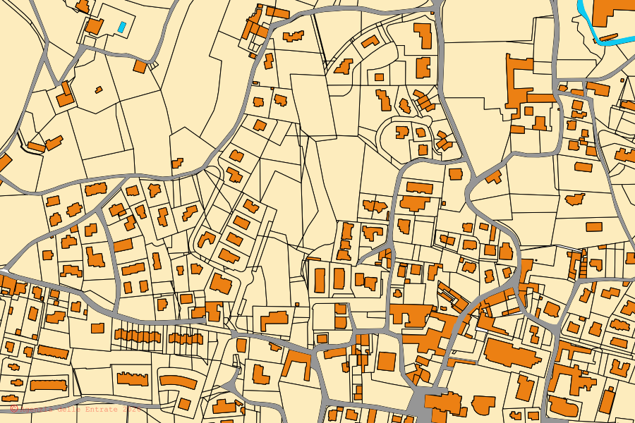Mappa catastale del centro di Cenate Sotto: particelle e fabbricati, cartografia Agenzia delle Entrate