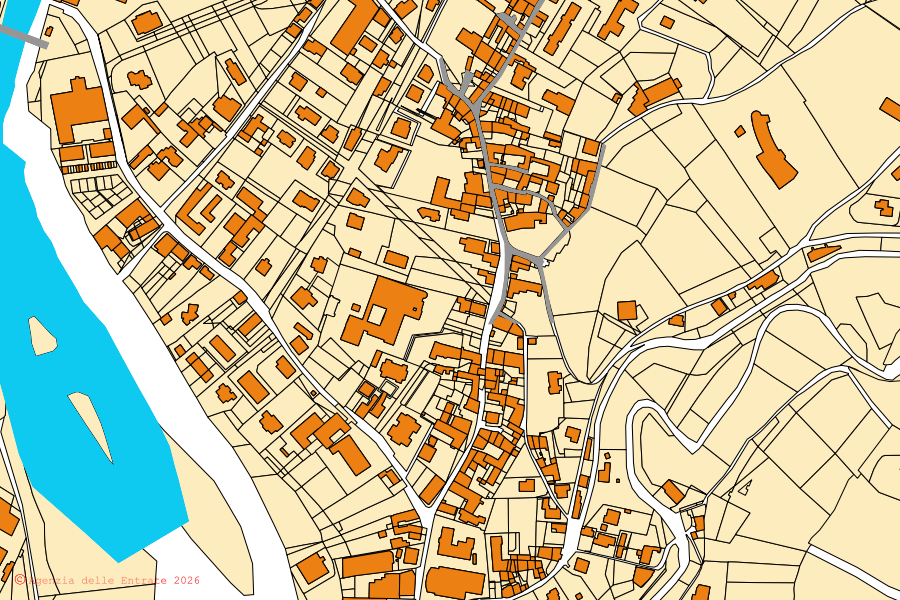 Mappa catastale del centro di Cene: particelle e fabbricati, cartografia Agenzia delle Entrate