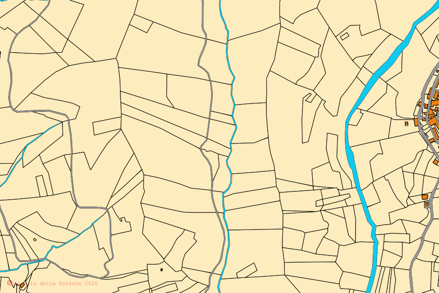 Mappa catastale del centro di Cengio: particelle e fabbricati, cartografia Agenzia delle Entrate