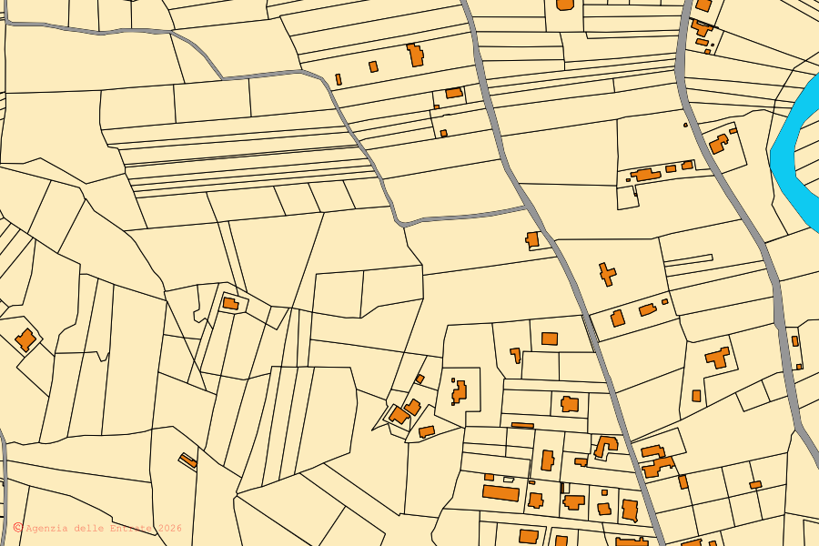 Mappa catastale del centro di Ceprano: particelle e fabbricati, cartografia Agenzia delle Entrate