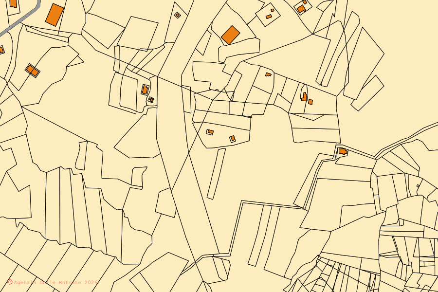 Mappa catastale del centro di Ceraso: particelle e fabbricati, cartografia Agenzia delle Entrate