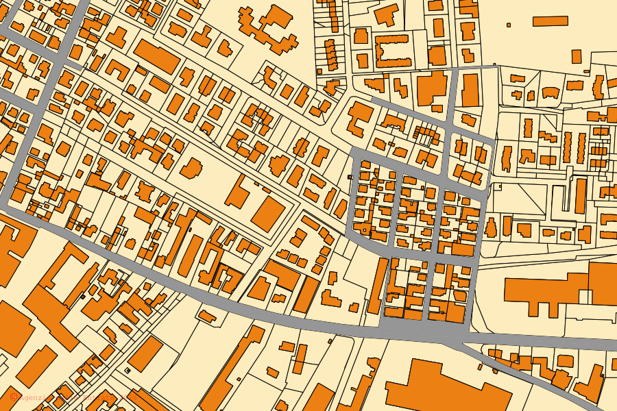 Mappa catastale del centro di Cerea: particelle e fabbricati, cartografia Agenzia delle Entrate