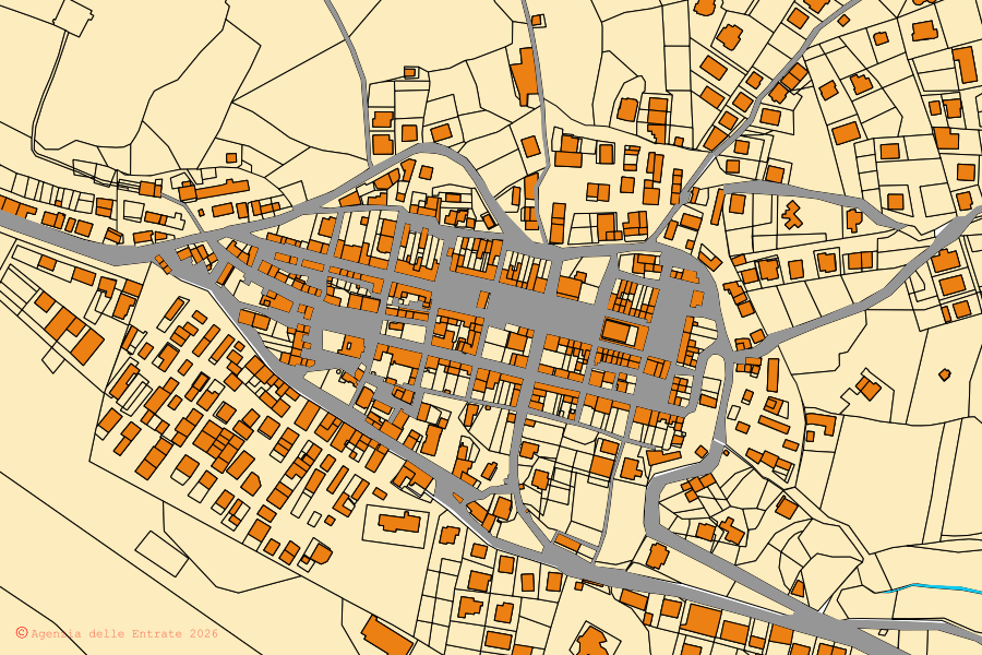 Mappa catastale del centro di Cerenzia: particelle e fabbricati, cartografia Agenzia delle Entrate