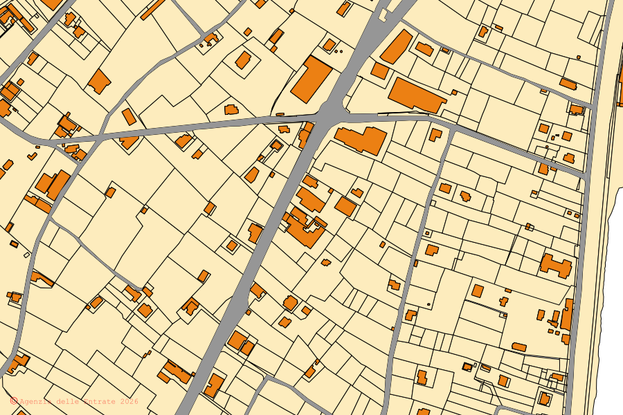 Mappa catastale del centro di Ceriale: particelle e fabbricati, cartografia Agenzia delle Entrate