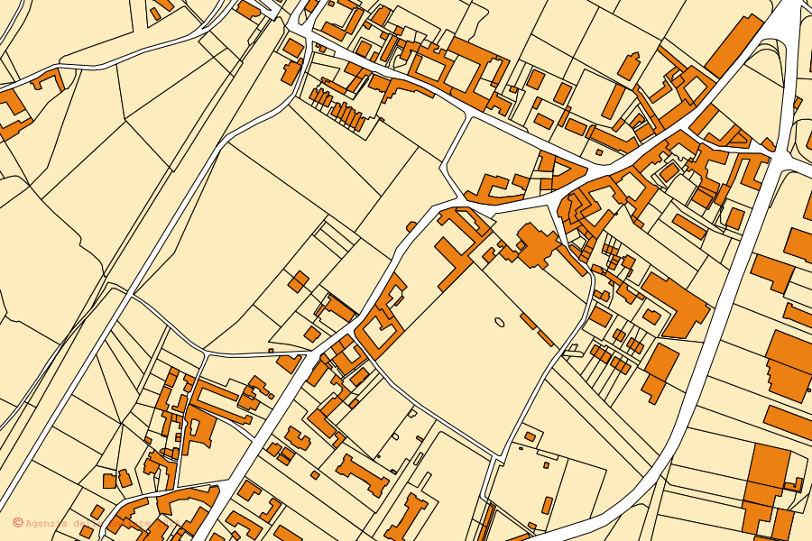 Mappa catastale del centro di Cernusco Lombardone: particelle e fabbricati, cartografia Agenzia delle Entrate