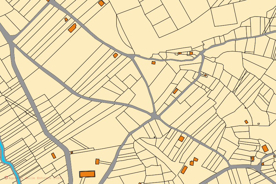 Mappa catastale del centro di Cerreto Laziale: particelle e fabbricati, cartografia Agenzia delle Entrate