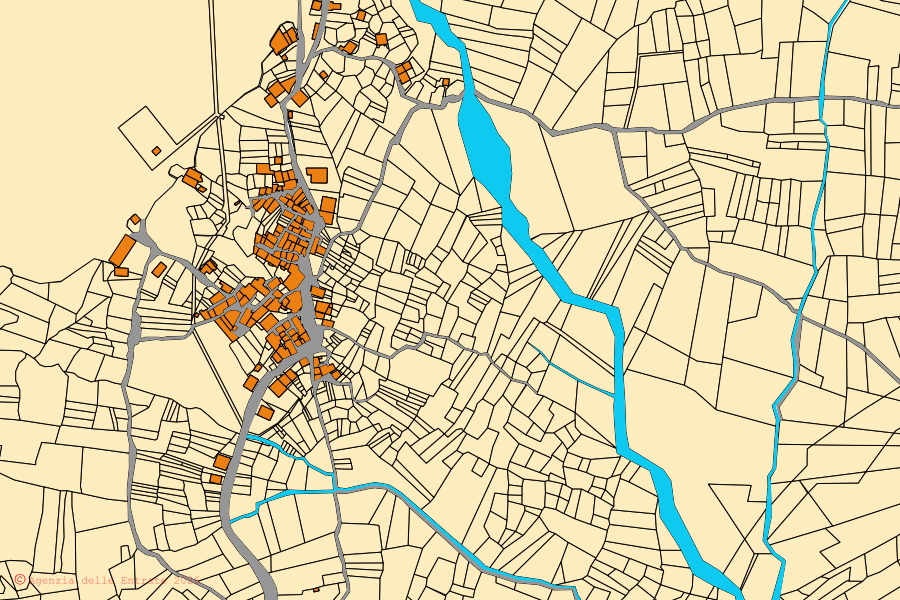 Mappa catastale del centro di Cerro al Volturno: particelle e fabbricati, cartografia Agenzia delle Entrate