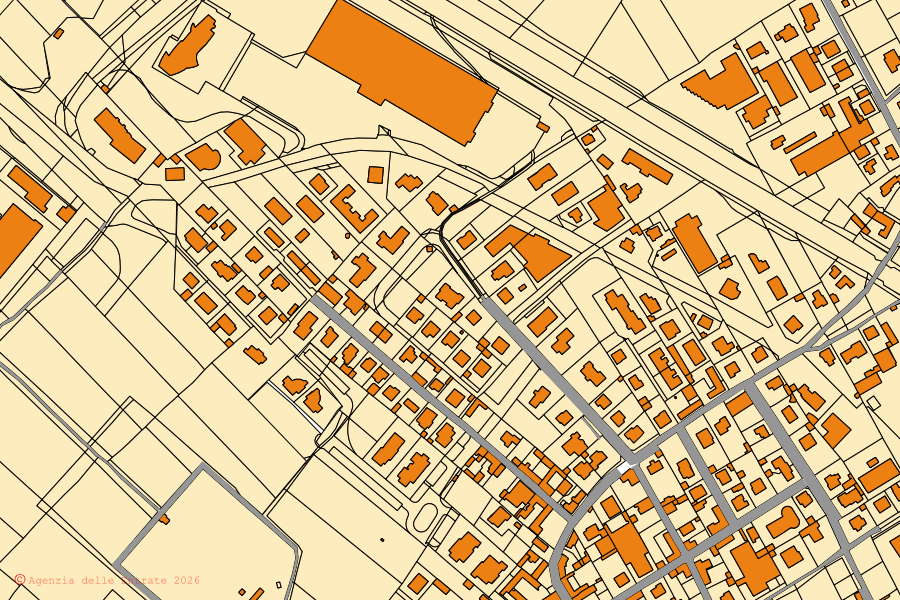 Mappa catastale del centro di Cerro Maggiore: particelle e fabbricati, cartografia Agenzia delle Entrate