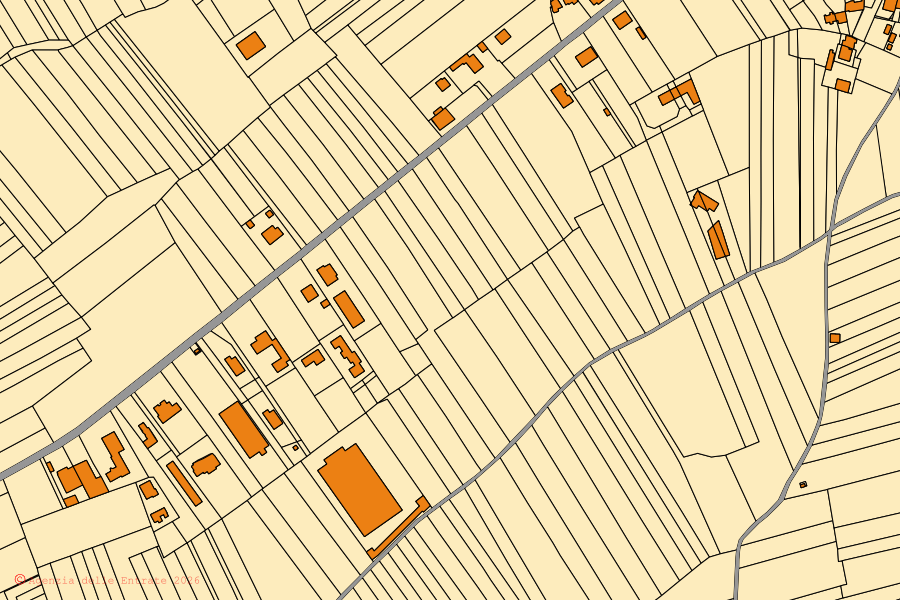 Mappa catastale del centro di Cervasca: particelle e fabbricati, cartografia Agenzia delle Entrate