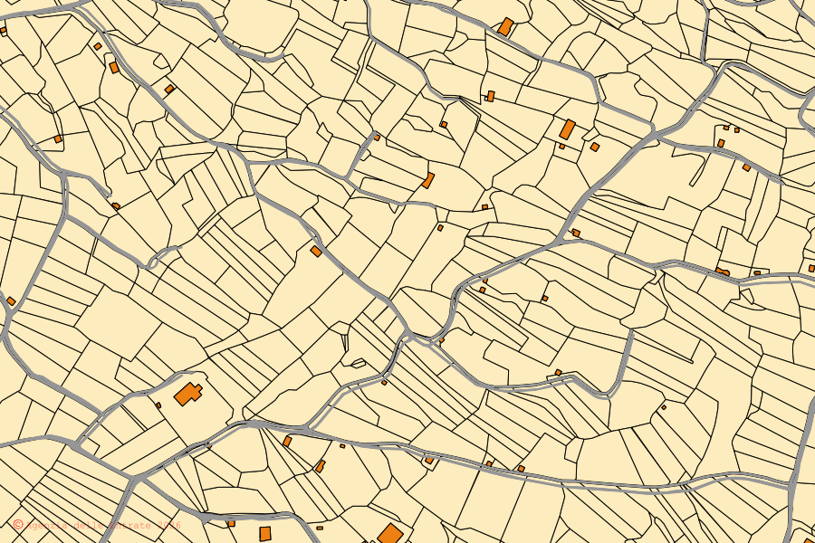 Mappa catastale del centro di Cerveno: particelle e fabbricati, cartografia Agenzia delle Entrate
