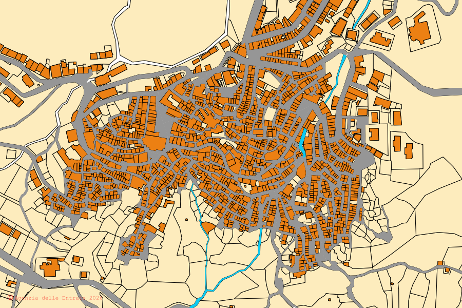 Mappa catastale del centro di Cesarò: particelle e fabbricati, cartografia Agenzia delle Entrate