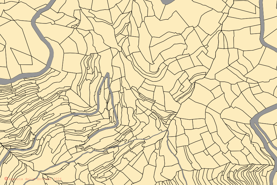 Mappa catastale del centro di Cesio: particelle e fabbricati, cartografia Agenzia delle Entrate