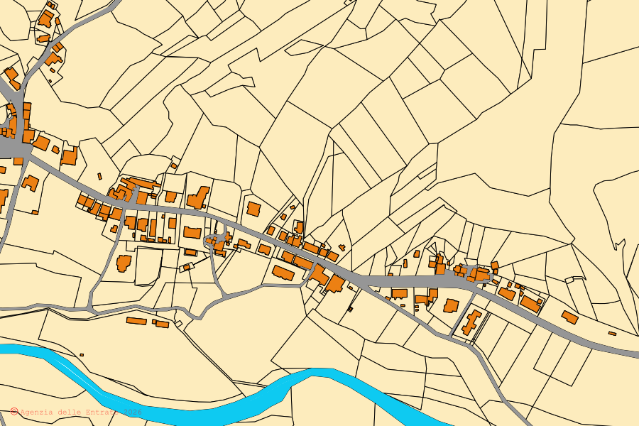 Mappa catastale del centro di Cetona: particelle e fabbricati, cartografia Agenzia delle Entrate
