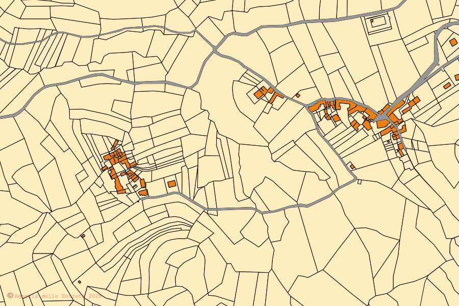 Mappa catastale del centro di Ceva: particelle e fabbricati, cartografia Agenzia delle Entrate